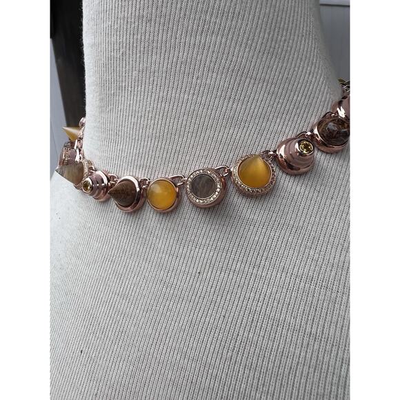 Eddie Borgo Necklace Collage Hematite & Quartz Gold Plated Cabochon Collar $800 - Picture 5 of 14